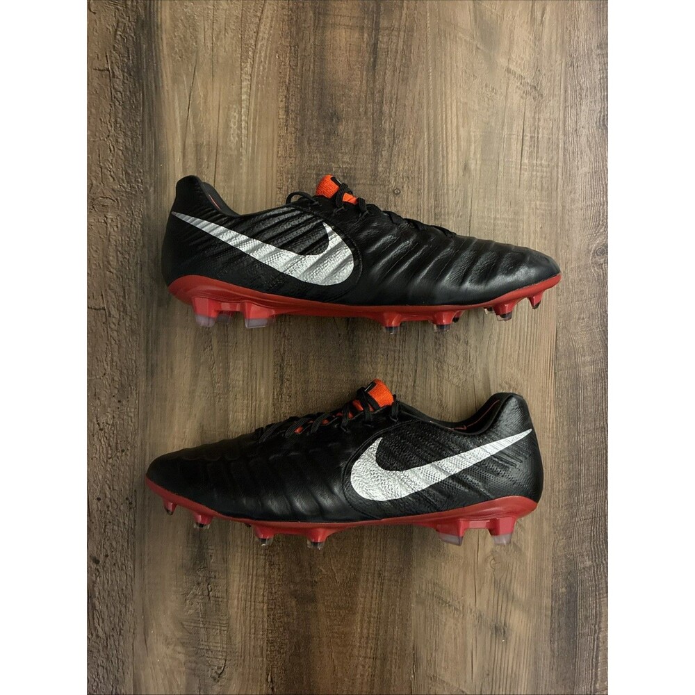 Nike Tiempo Legend 7 Elite FG Soccer Cleats Black Red Size 11.5 AH7238-007 RARE
